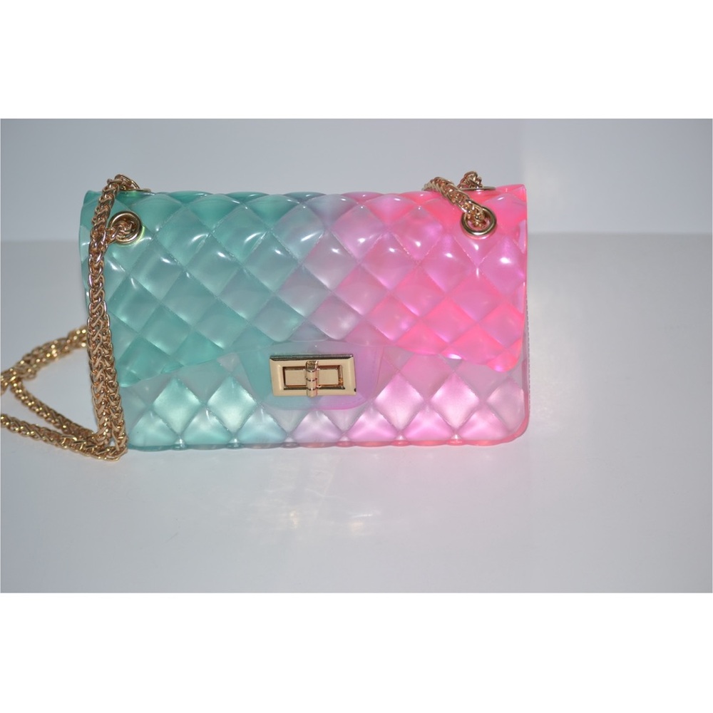 Gradient Crossbody Bag in Mint-to-Pink